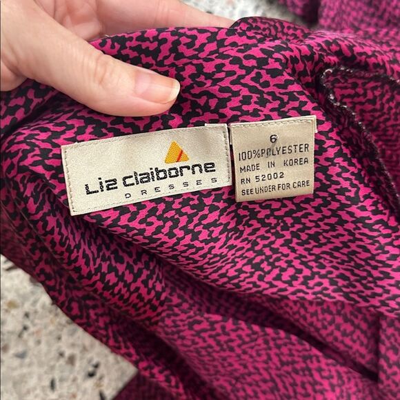 90’s vintage wrap blouse top magenta pink black print small s - Picture 3 of 7